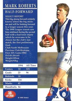 1995 Select AFL #36 Mark Roberts Back